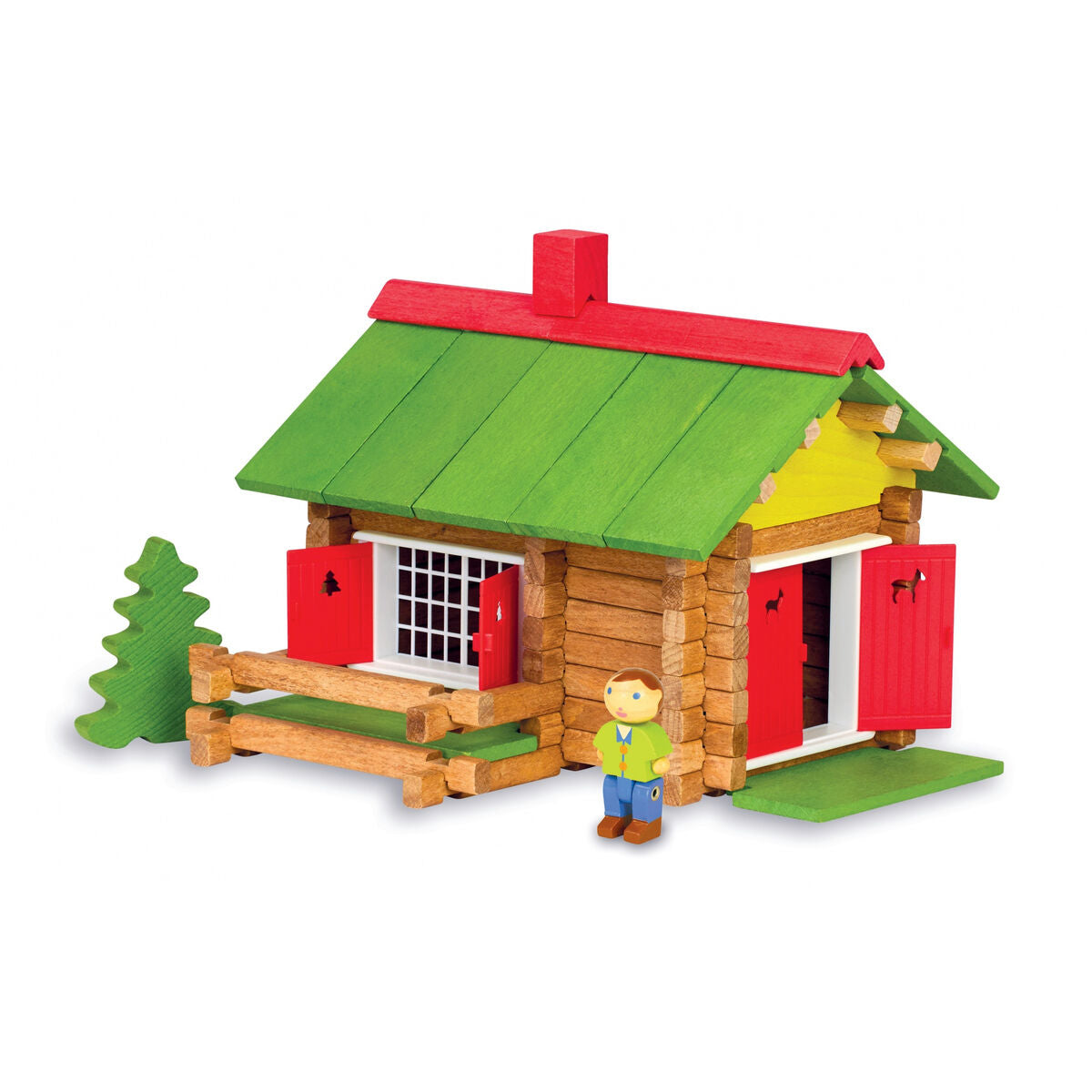 Jeujura Actionfiguren Jeujura My Wooden Chalet  100 Stücke Playset