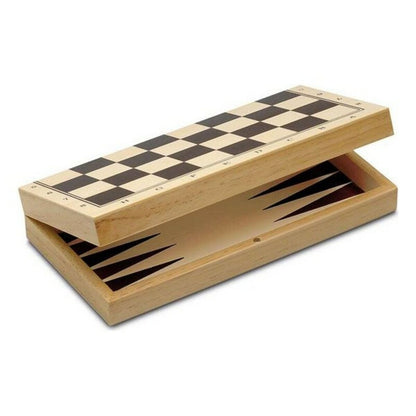 Cayro Satz Mit 3 Brettspielen Cayro 648 Holz 29 X 29 Cm 3 In 1 Schach Backgamon Dame