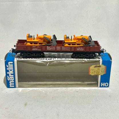 Märklin 4474 Niederbordwagen mit 2x Raupen H0