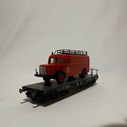 Märklin 48755 Schwerlast-Flachwagen mit Feuerwehr