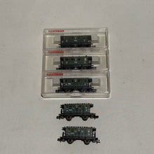 Fleischmann 8052 & 8051 Personenwagen (5 Stück) Spur N