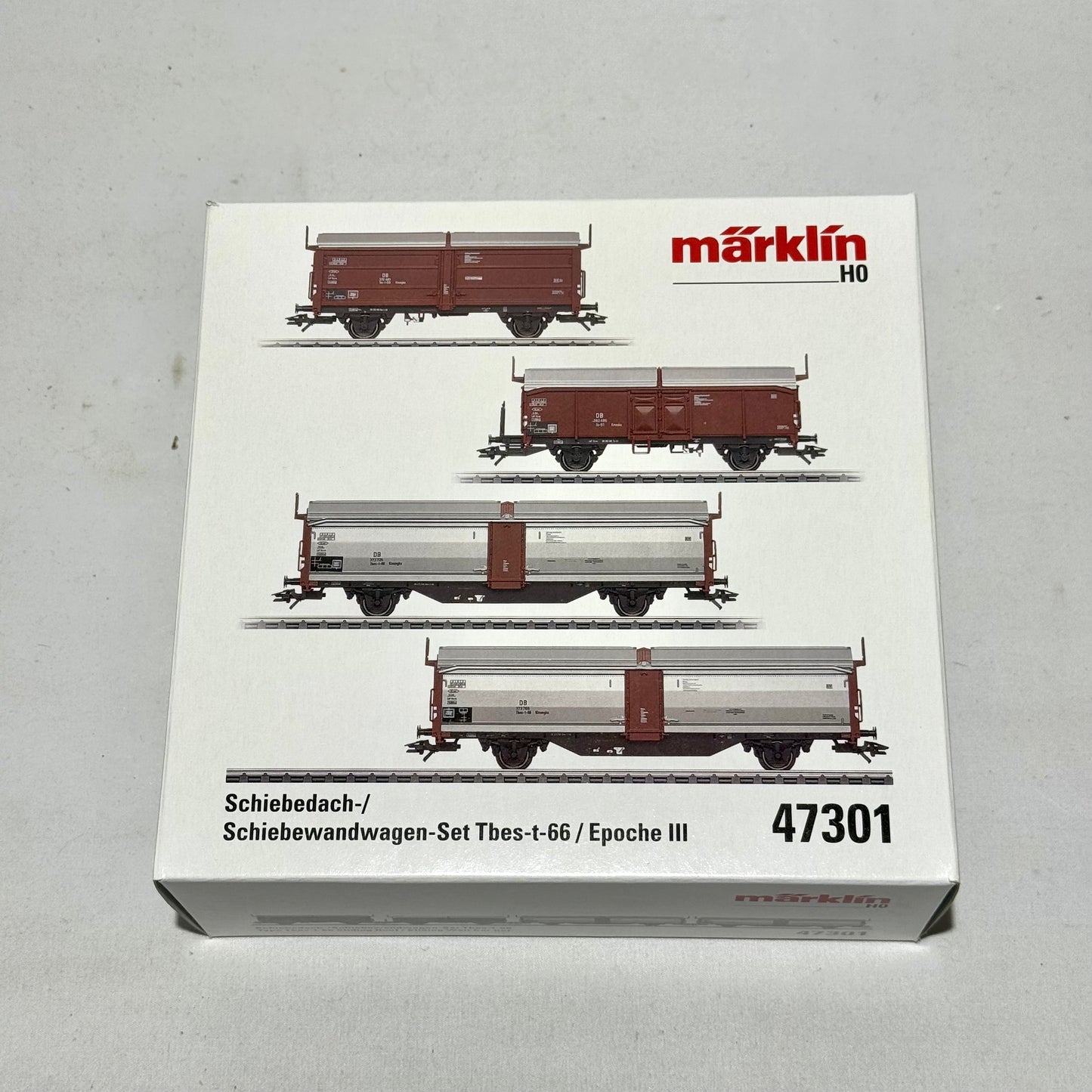 Märklin 47301 Schiebedach-/ Schiebewandwagen-Set Tbes-t-66 H0