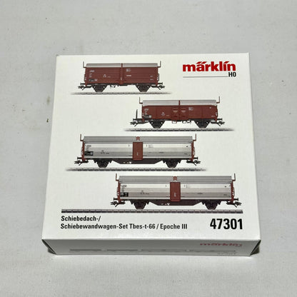 Märklin 47301 Schiebedach-/ Schiebewandwagen-Set Tbes-t-66 H0