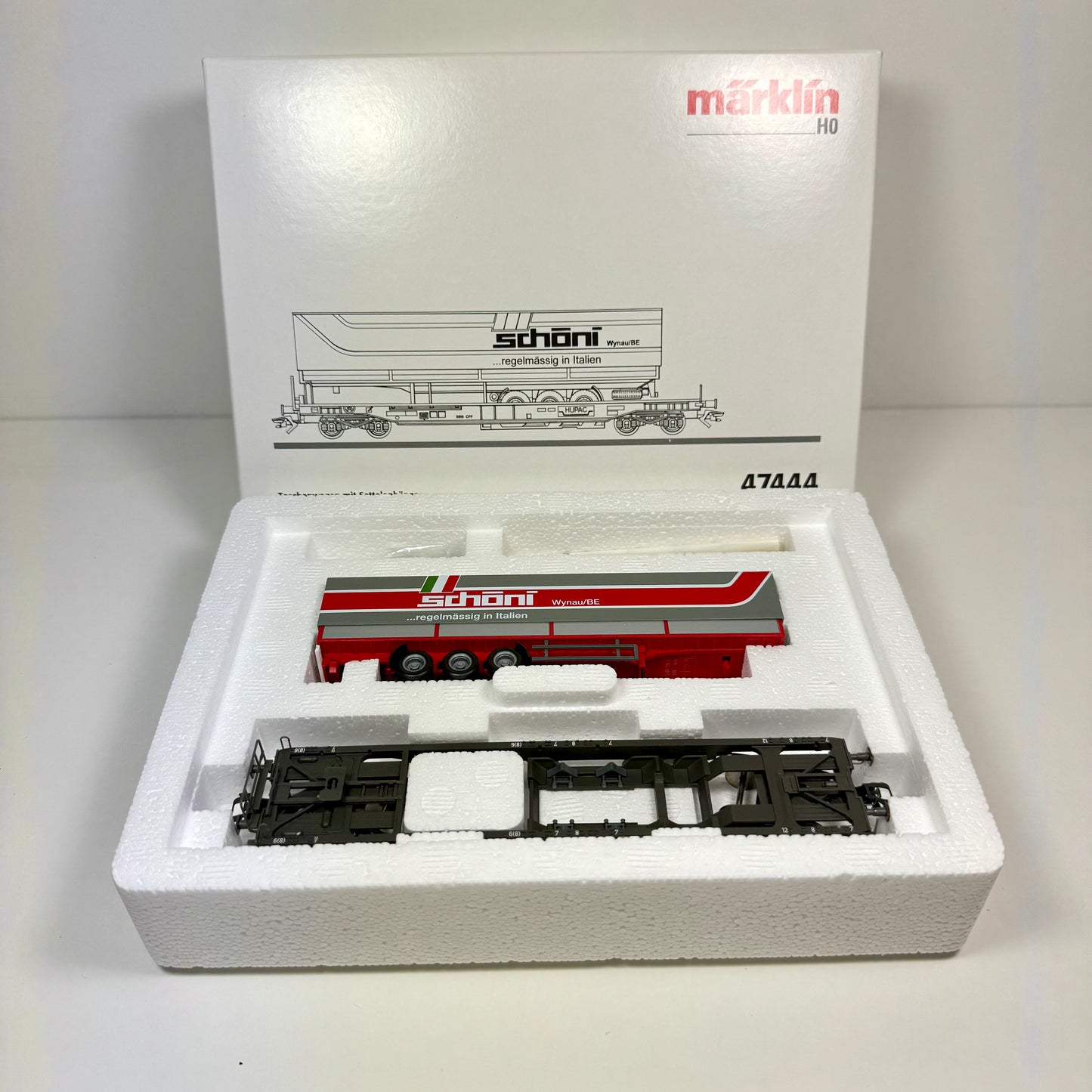 Märklin 47444 Taschenwagen mit Sattelanhänger SBB H0