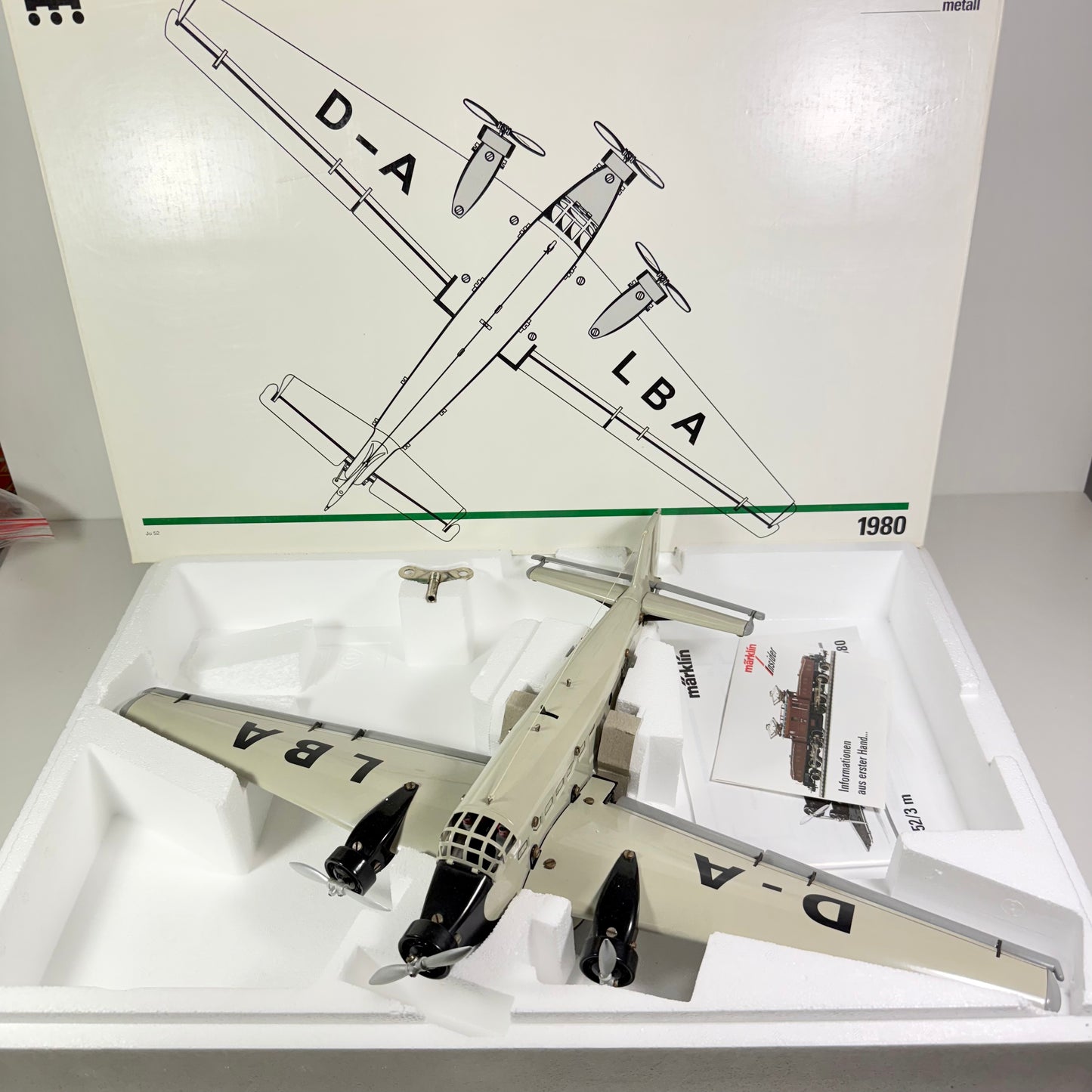 Märklin Metall 1980 Junkers Ju 52 mit Zertifikat
