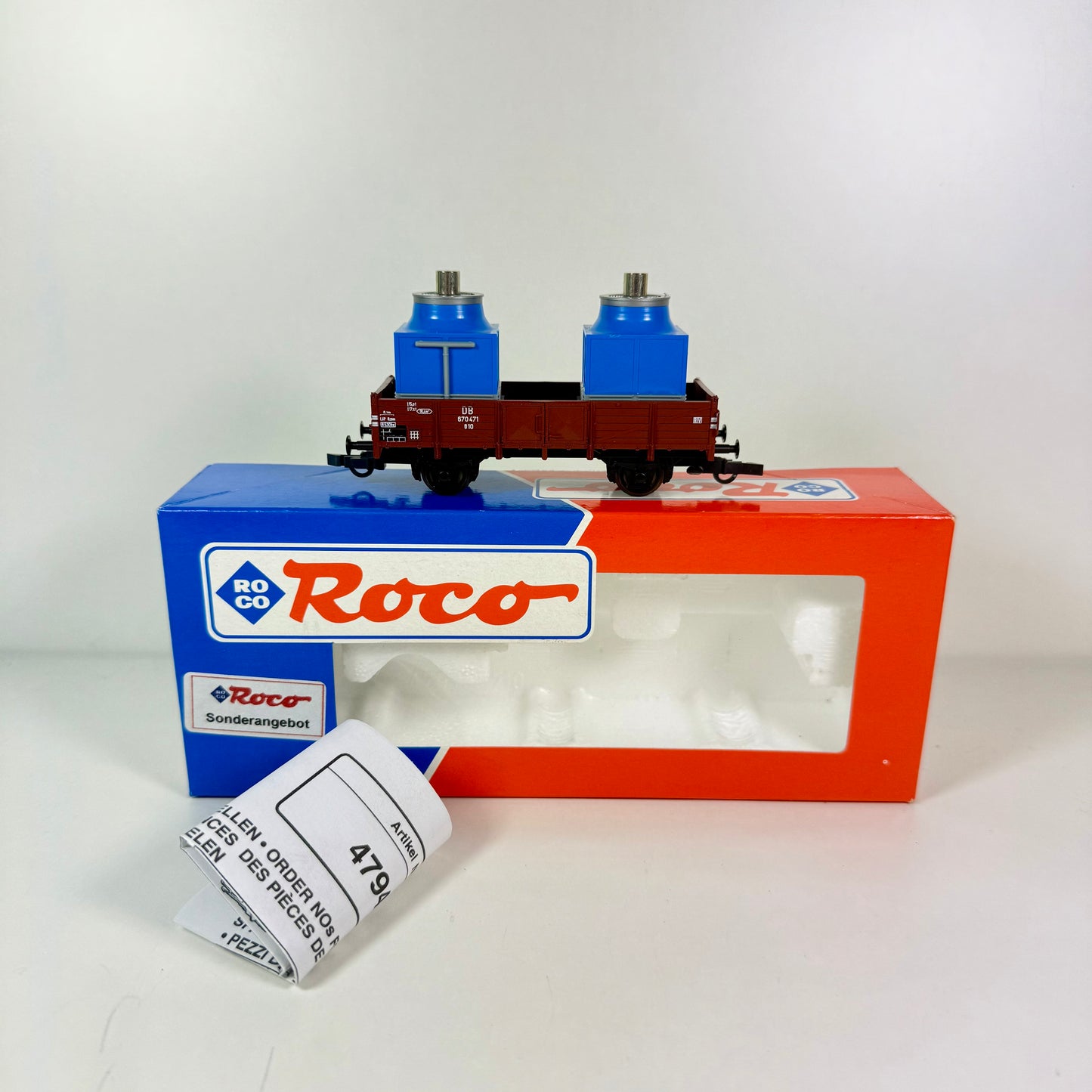 Roco 47945 Niederbordwagen mit Kühl? DB DC H0