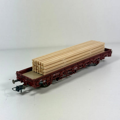 Roco 46306.A Niederbordwagen mit Holz DB DC H0