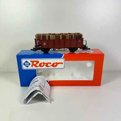 Roco 47940 Güterwagen mit Holz DB DC H0